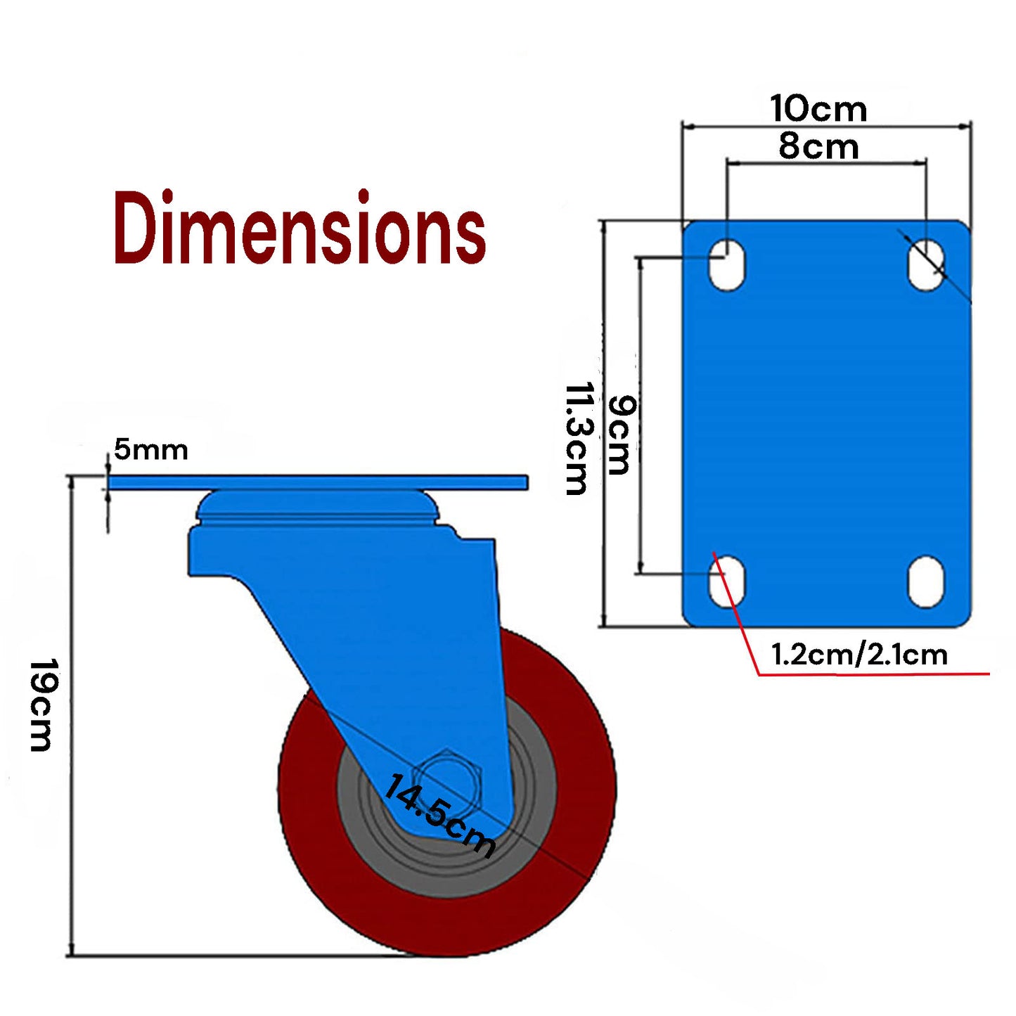 6 inch Industrial  CWheels Swivel with Brake Locking Casters Castor Wheels Cart Furniture Workbench