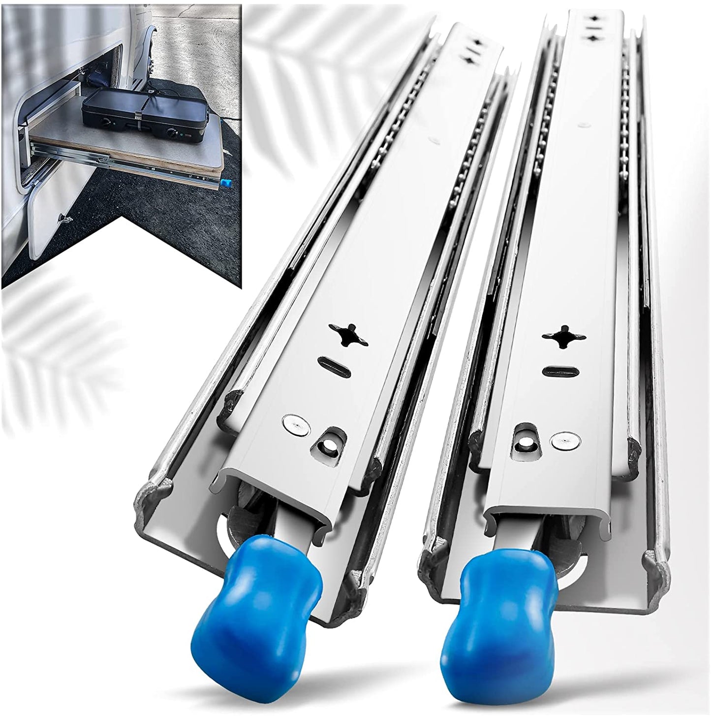 16in Pair 150KG Heavy Duty Drawer Slides Rails Runners Locking Ball Bearing