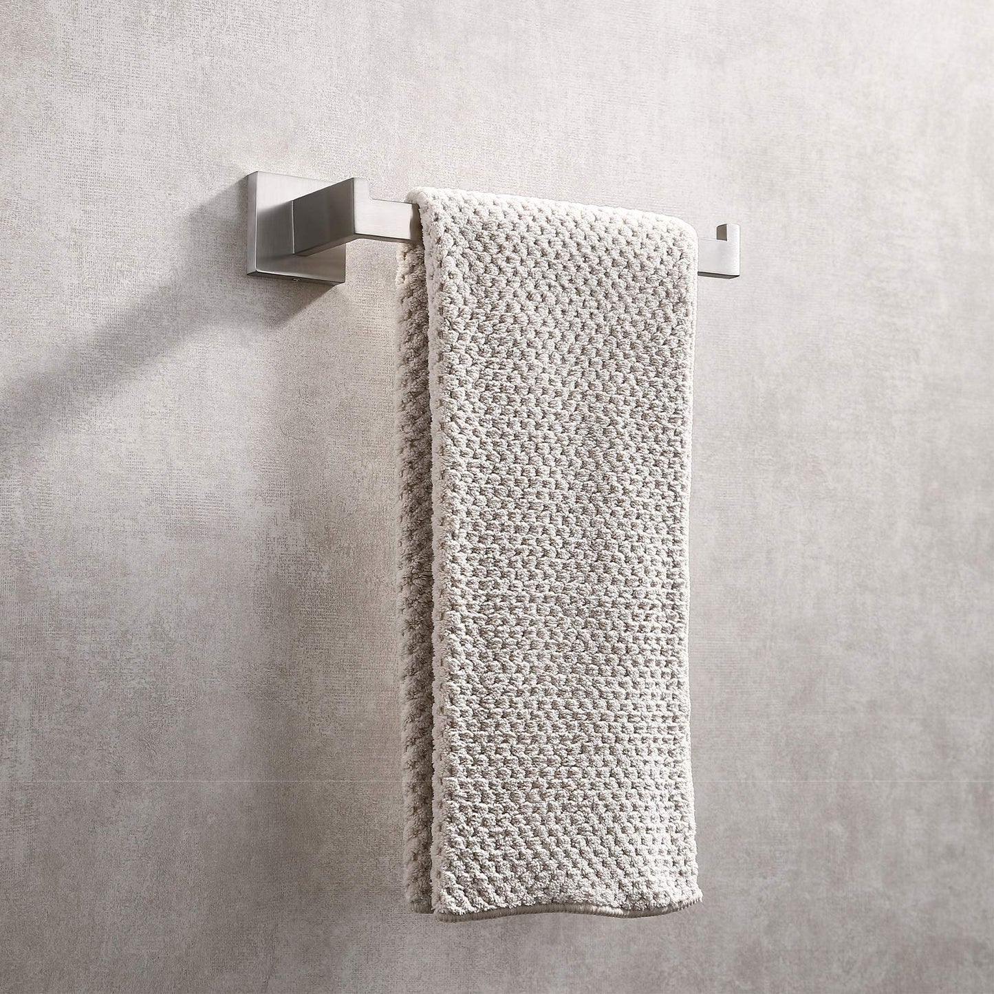 Square Hand Towel Holder Ring Wall Mounted Modern Towel Bar Bathroom Kitchen