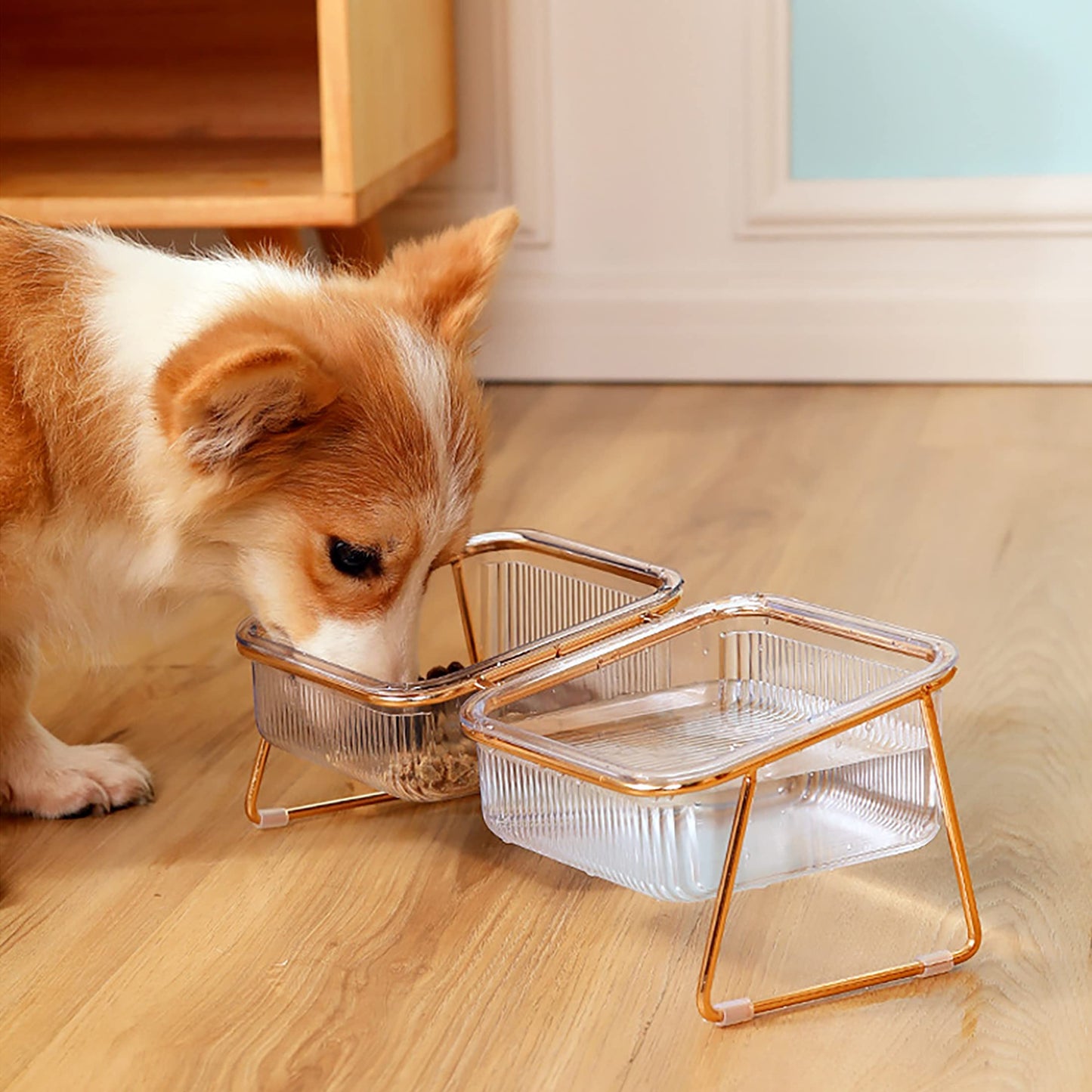 Pet Feeding Bowls Dog Cat Puppy Food Water Dishes - 2 Large Dishwasher Safe Bowls