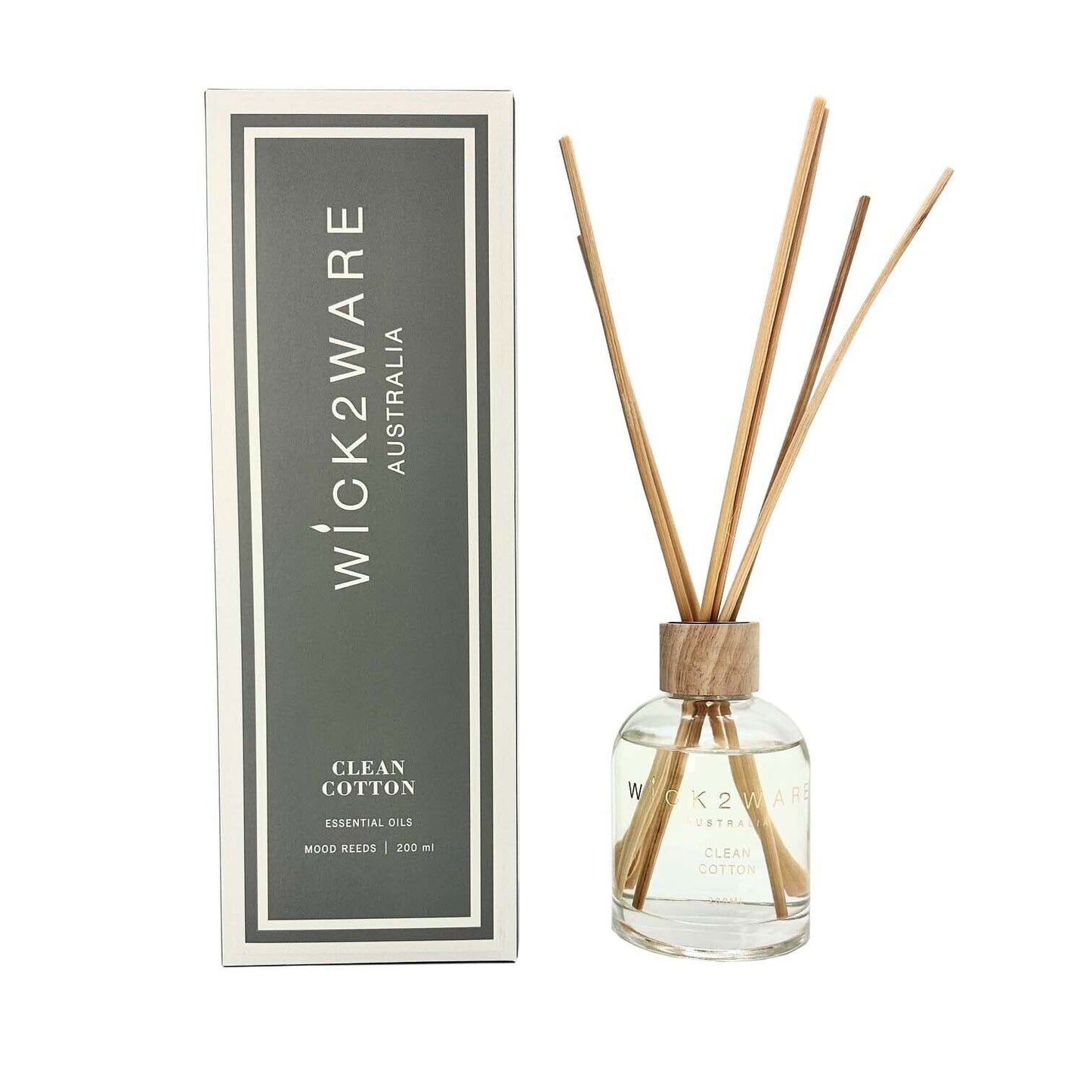 Wick2Ware Australia Clean Cotton Fragrance Reed Diffuser 200ml/7.1 fl oz