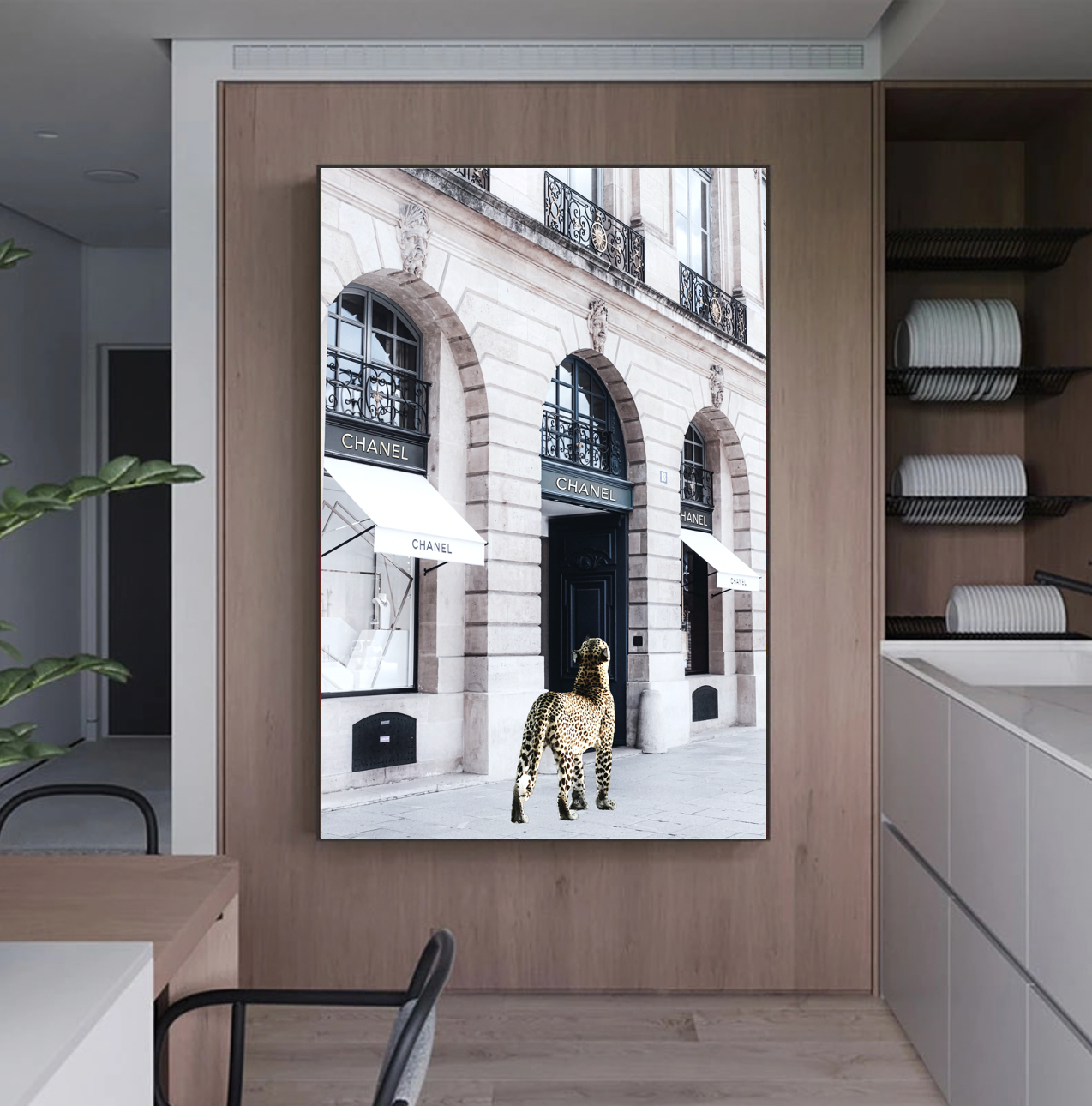 White Framed Artwork Catwalk - 90cm x 60cm