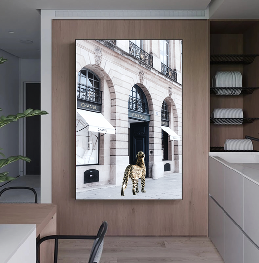 White Framed Artwork Catwalk - 90cm x 60cm