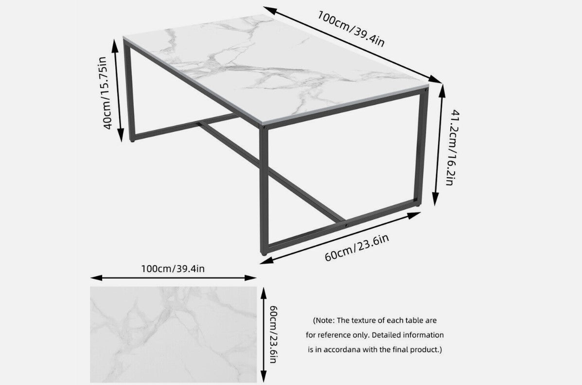 Monaco Rectangle Coffee Table - White Marble Stone