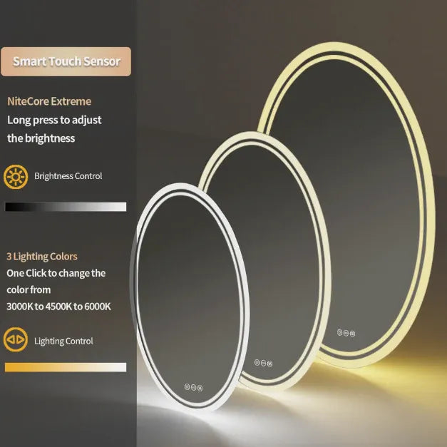 LED Oval Frameless Wall Mirror Salon / Bathroom - 60 x 80cm