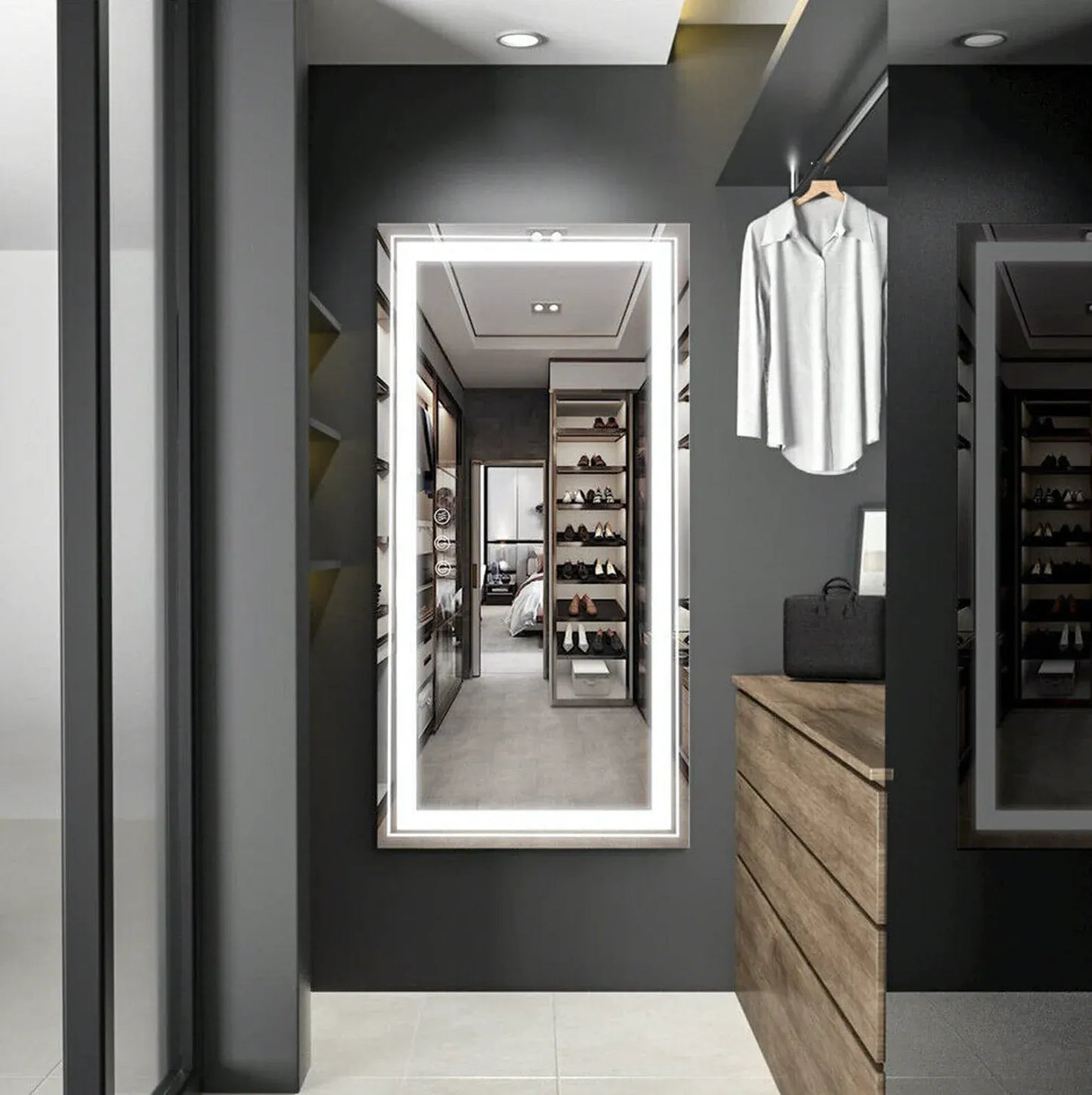 LED Rectangle Frameless Wall Mirror Salon / Bathroom - 100 x 60cm