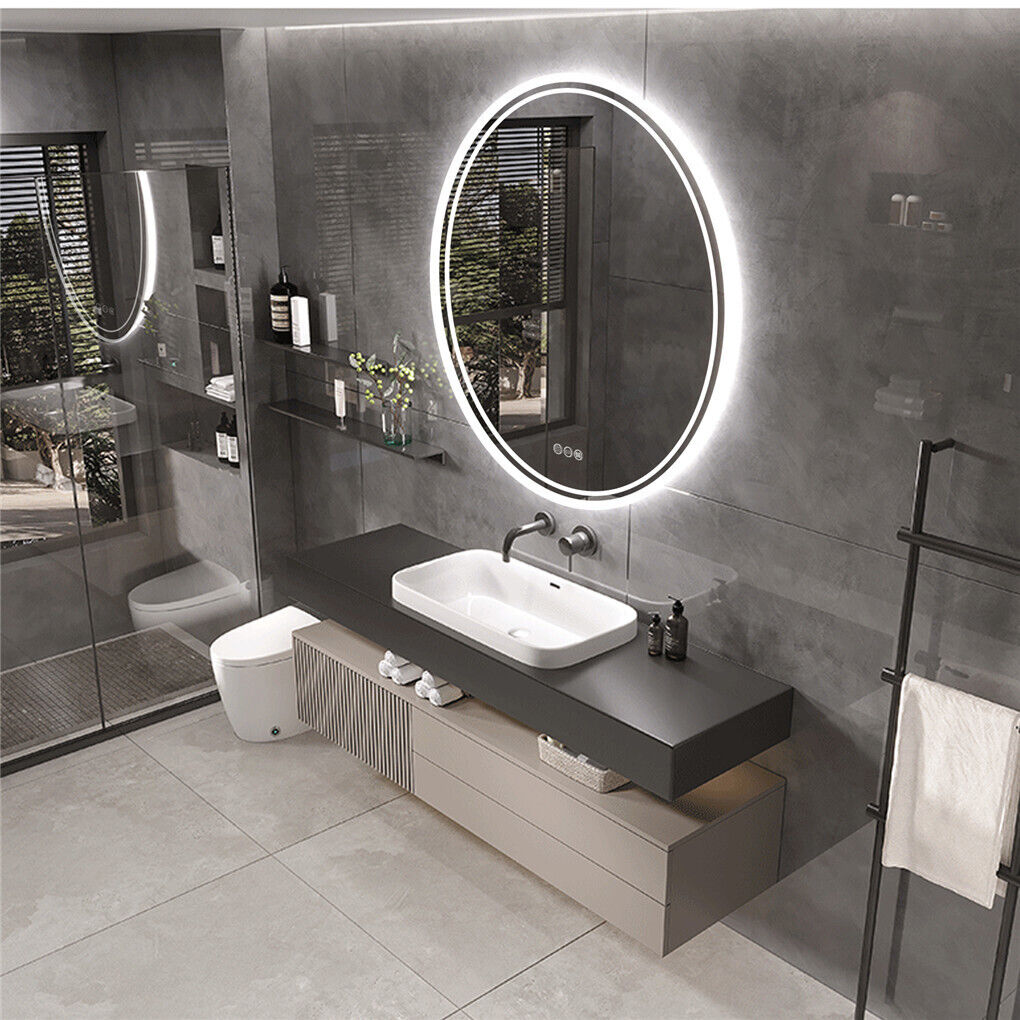 LED Round Frameless Salon /  Bathroom Wall Mirror - 60cm