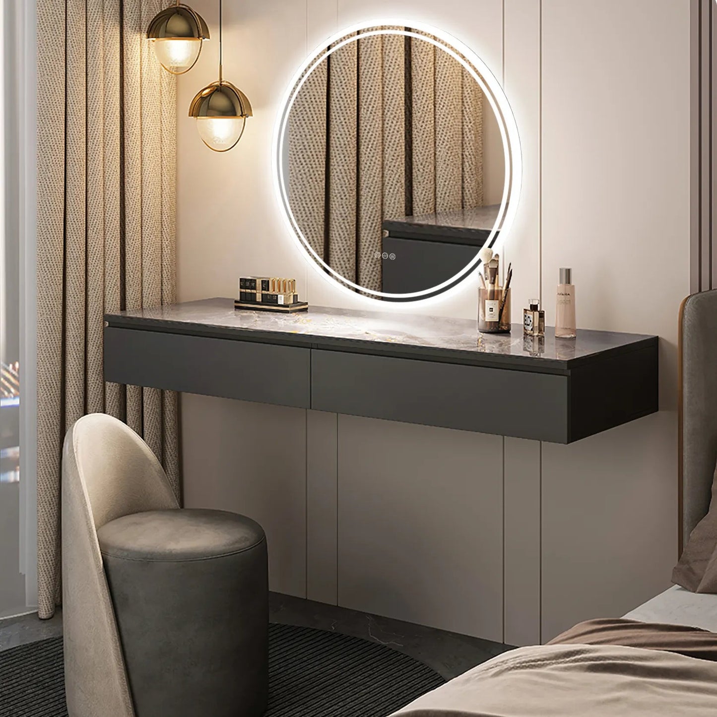 LED Round Frameless Salon /  Bathroom Wall Mirror - 60cm