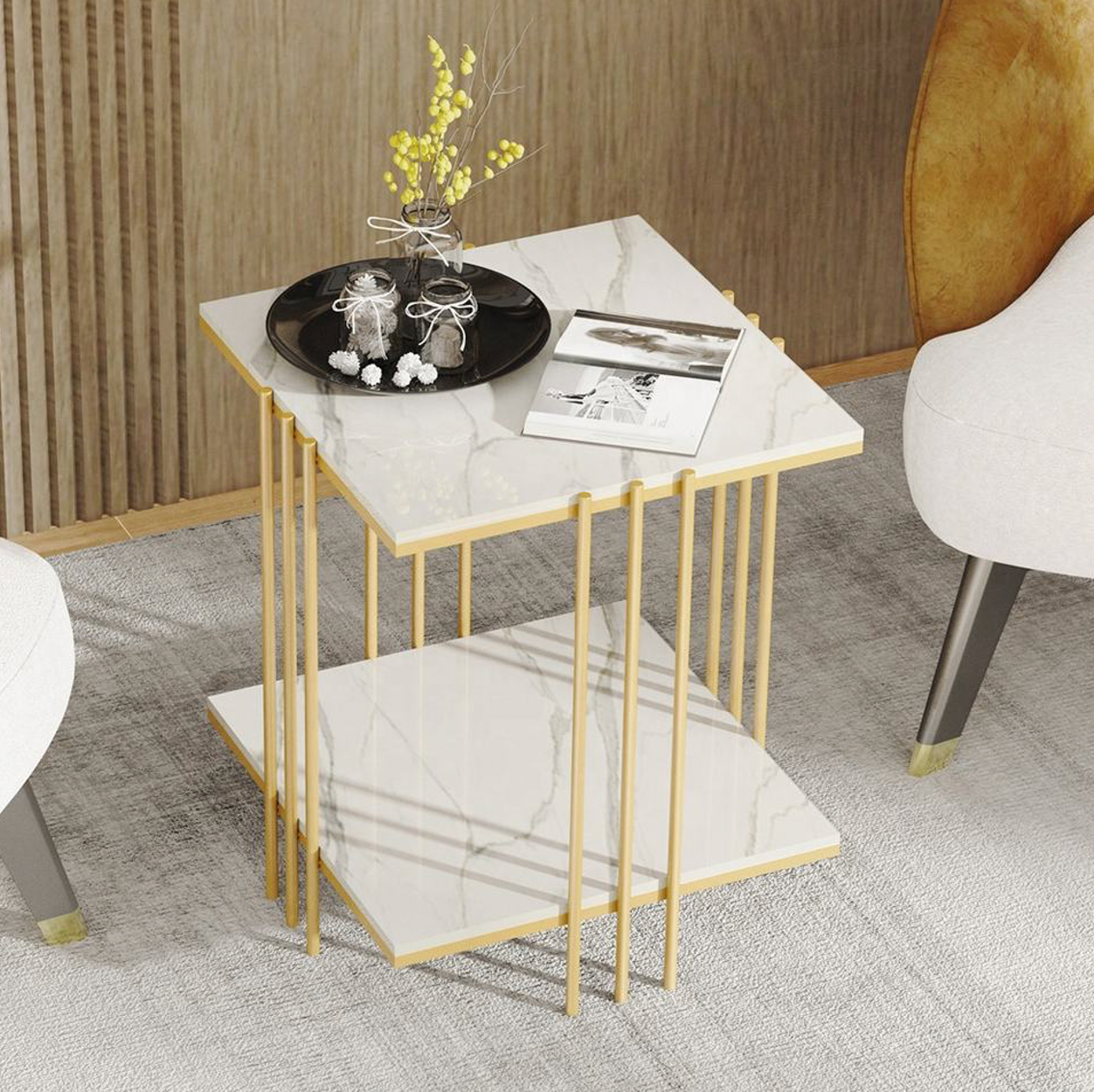 Milano Gold Square Side Table