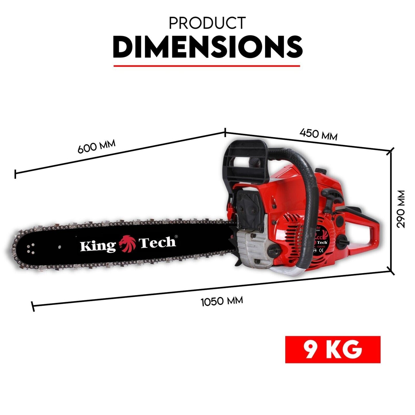 Commercial Petrol Chainsaw 24" Bar Chain Saw Tree Pruning Top Handle