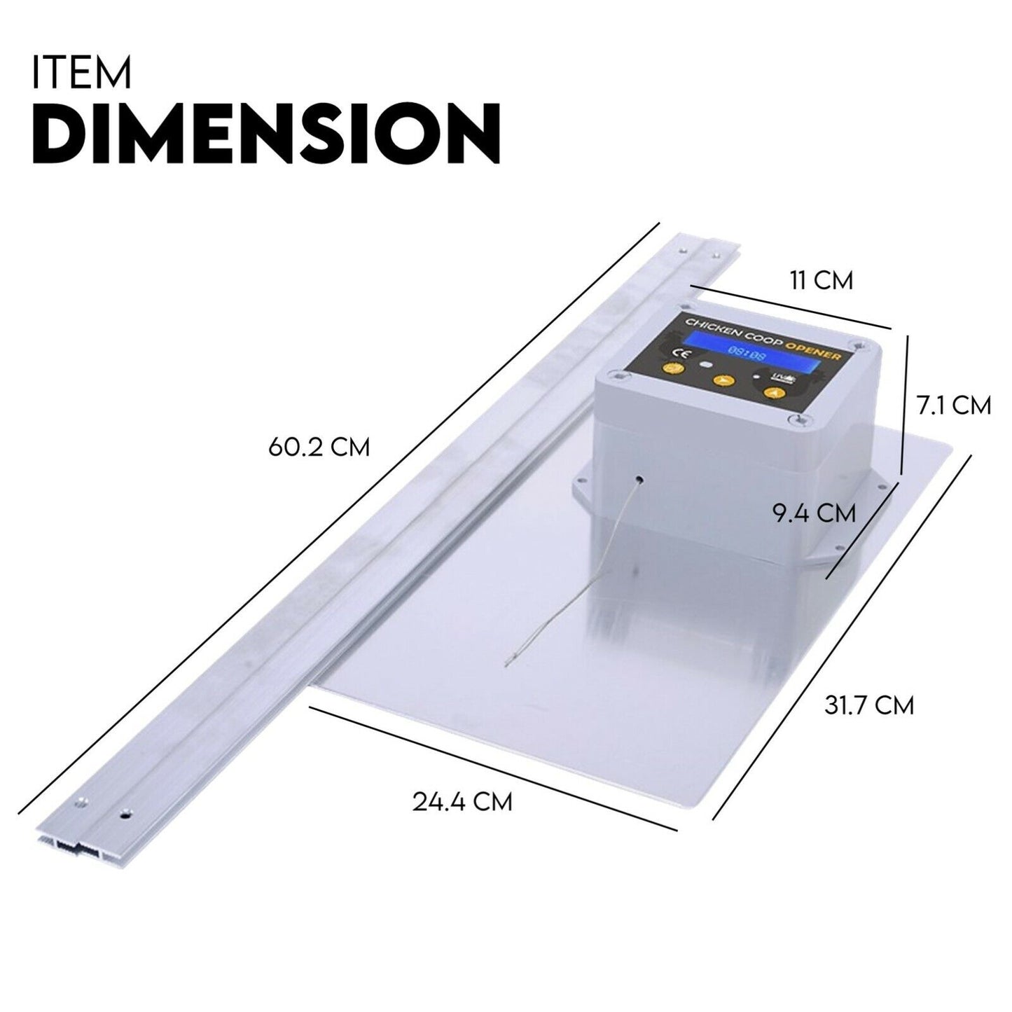 Chicken Coop Door with Digital LCD Screen Timer and Sensor