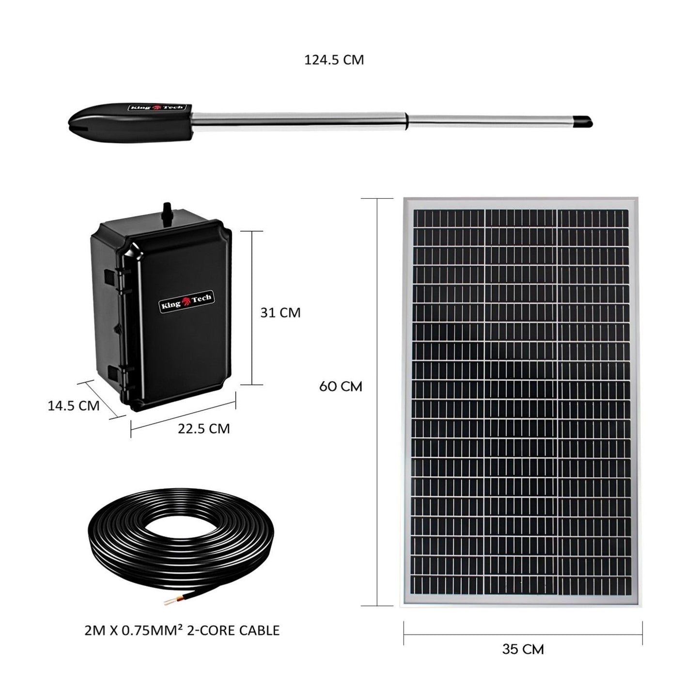 Swing Gate Opener Automatic Full Solar Power Kit with Remote Control - Double