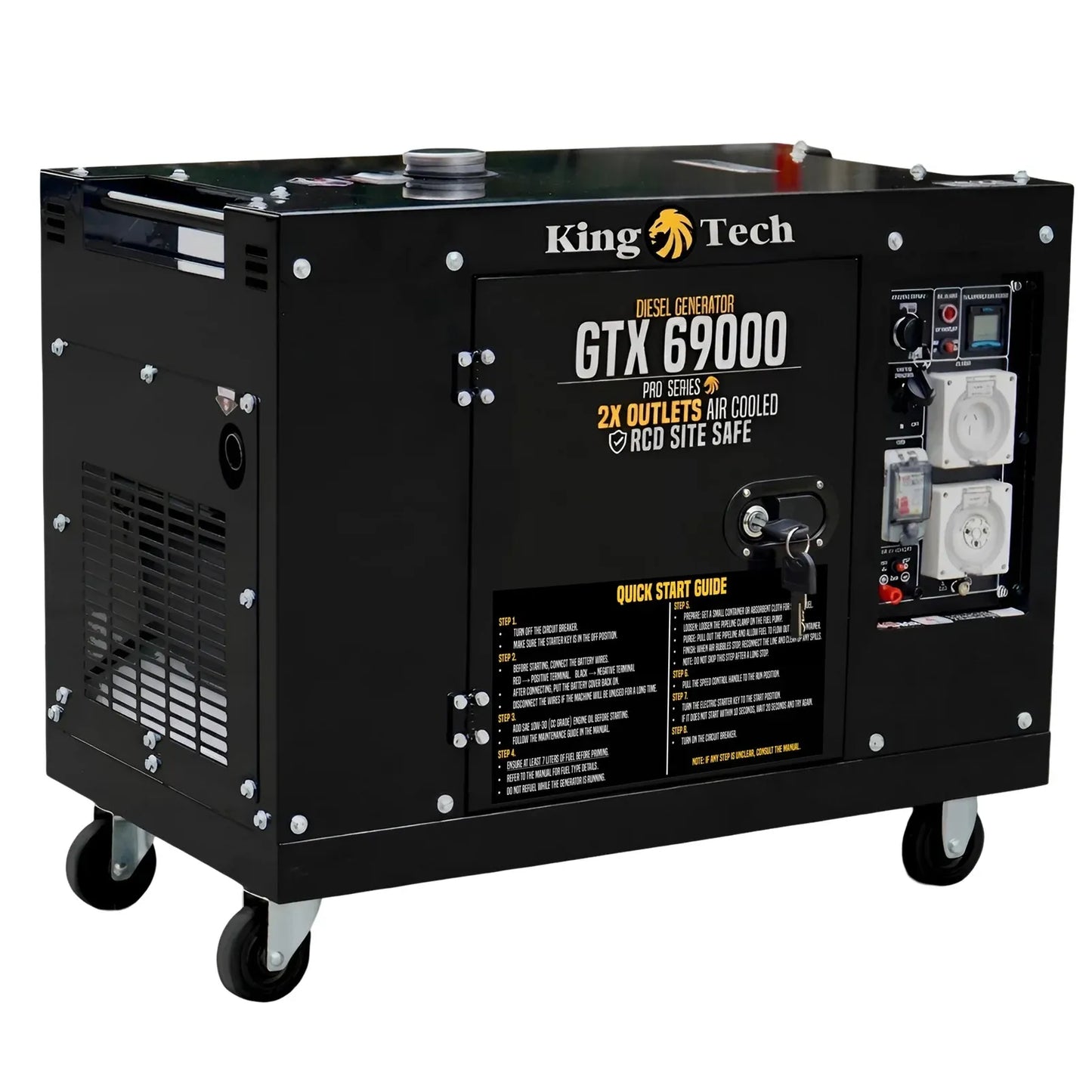 KINGTECH Diesel Generator 8.4kW Max 6kW Rated Single Phase