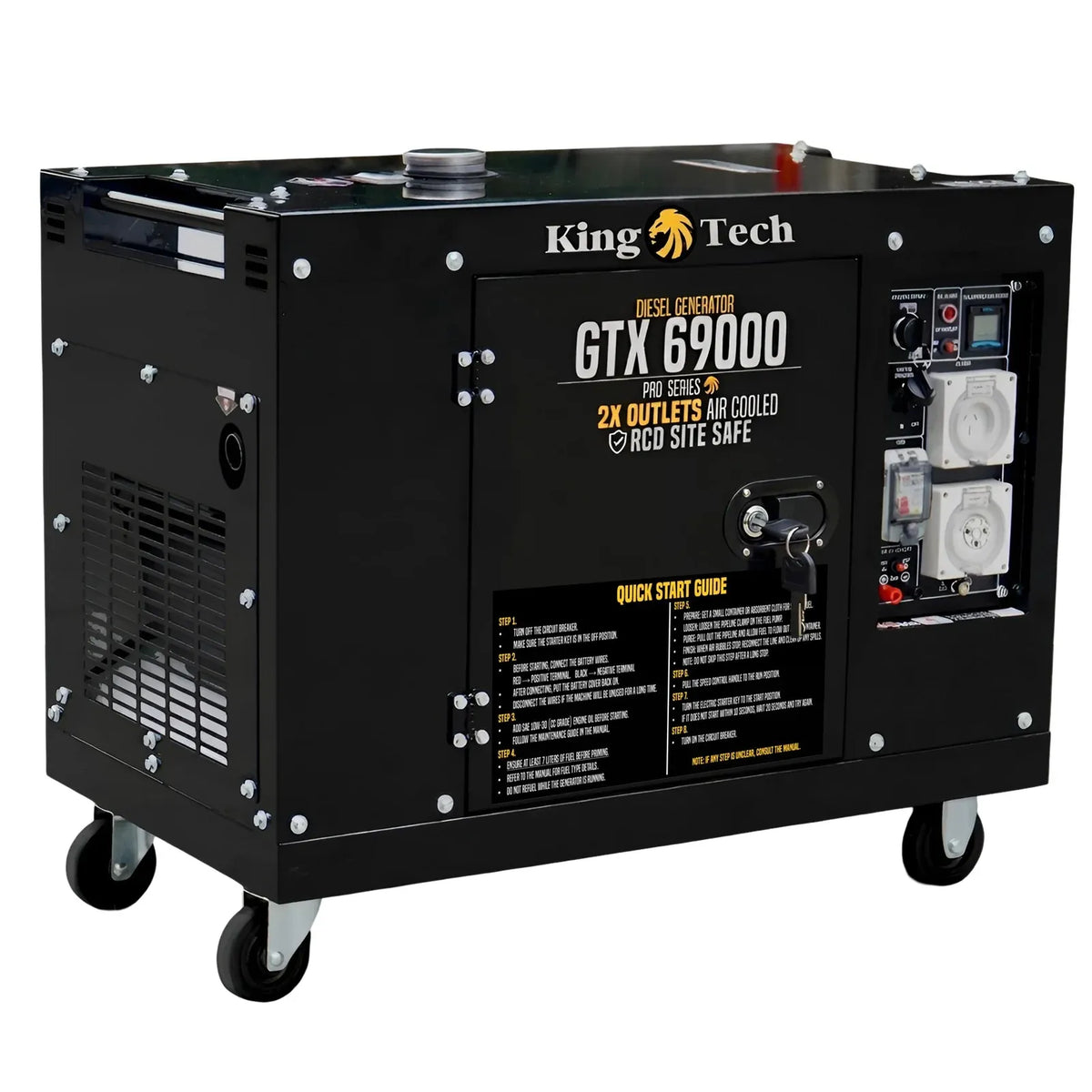 KINGTECH Diesel Generator 8.4kW Max 6kW Rated Single Phase