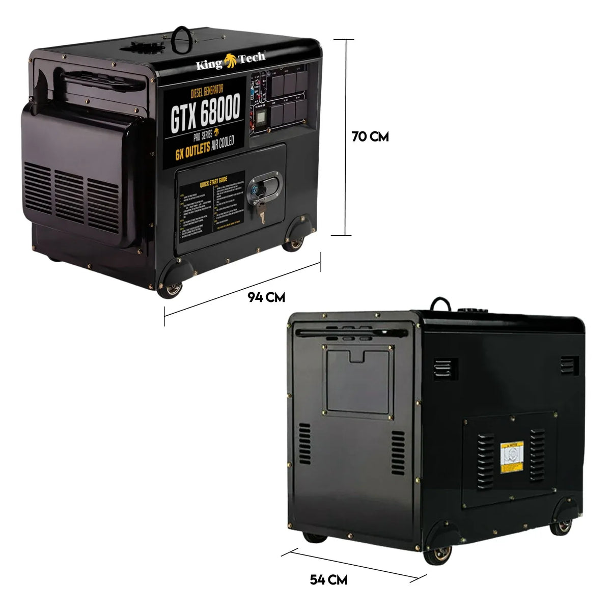 Diesel Generator Single Phase 8.4kw Rated Diesel 6kw 13hp Portable 6 outlets