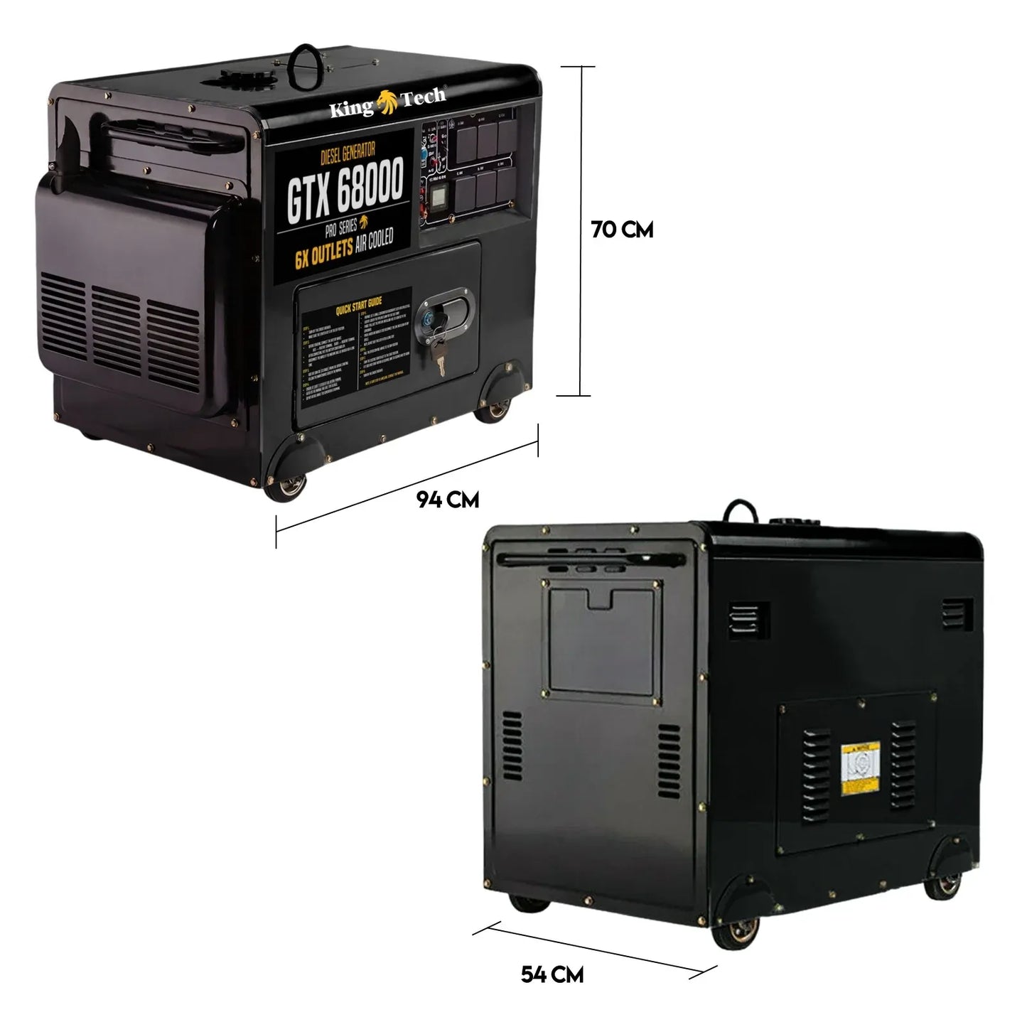 Diesel Generator 8.4kW Rated Single Phase 6kW 13HP Portable