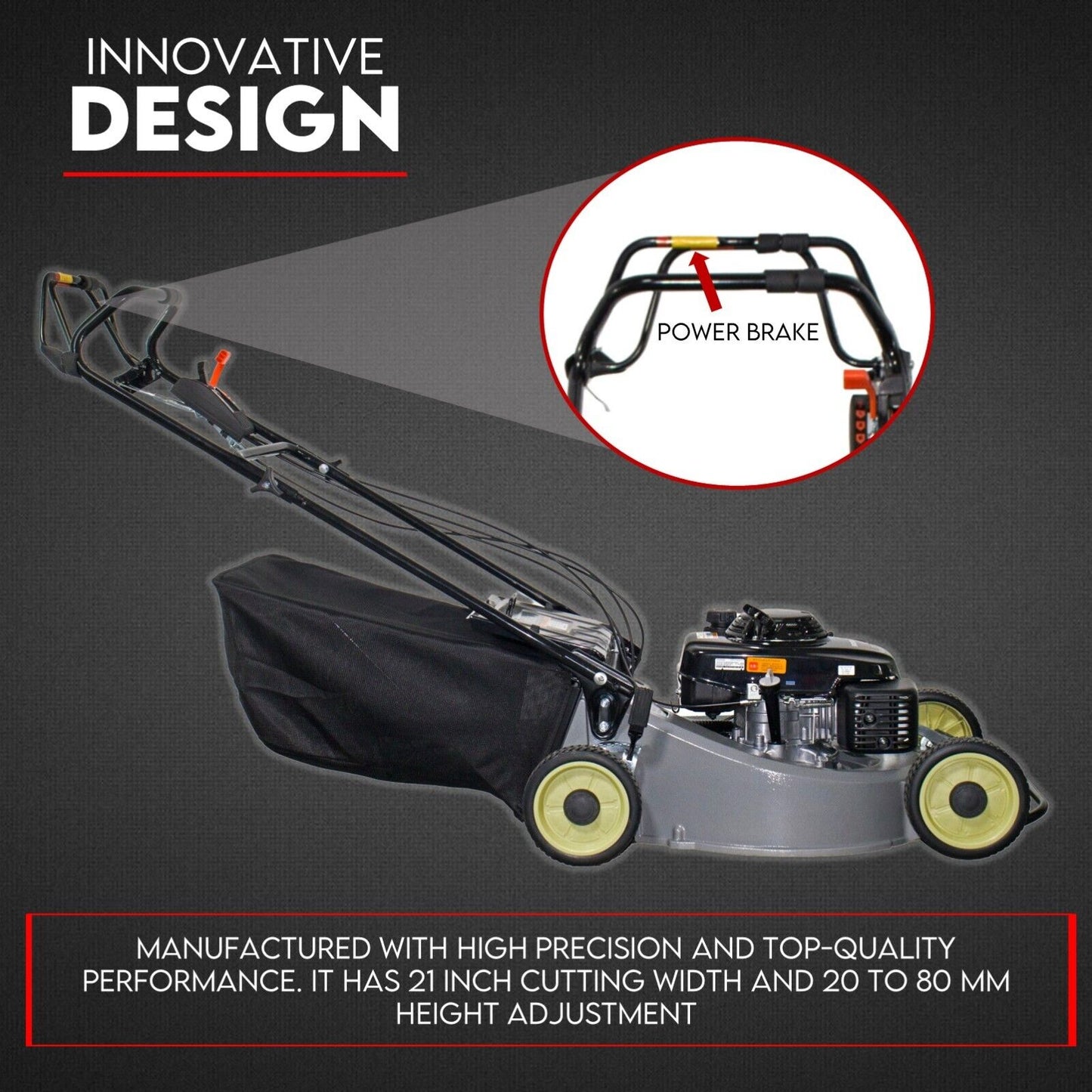 LAWN MOWER SELF PROPELLED 21" WITH A 5.5HP HONDA ENGINE ALLOY BODY MULCHING