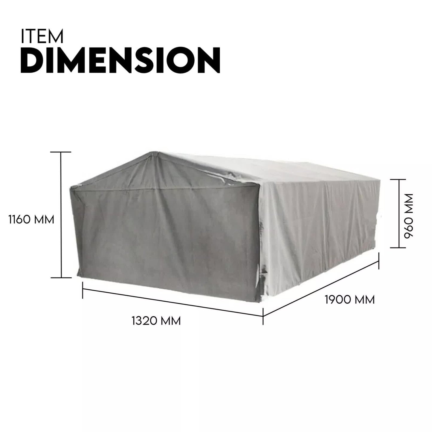 Trailer Cage Canvas Tarp Cover 900MM for 6x4 High-Quality Cage Universal - 3FT