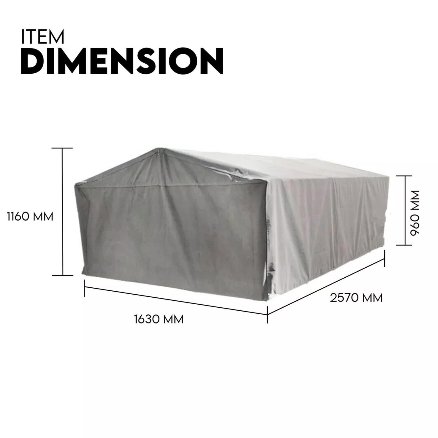 8x5 Box Trailer Cage Canvas Cover 900MM - 3FT Thick Rip-Resistant Waterproof