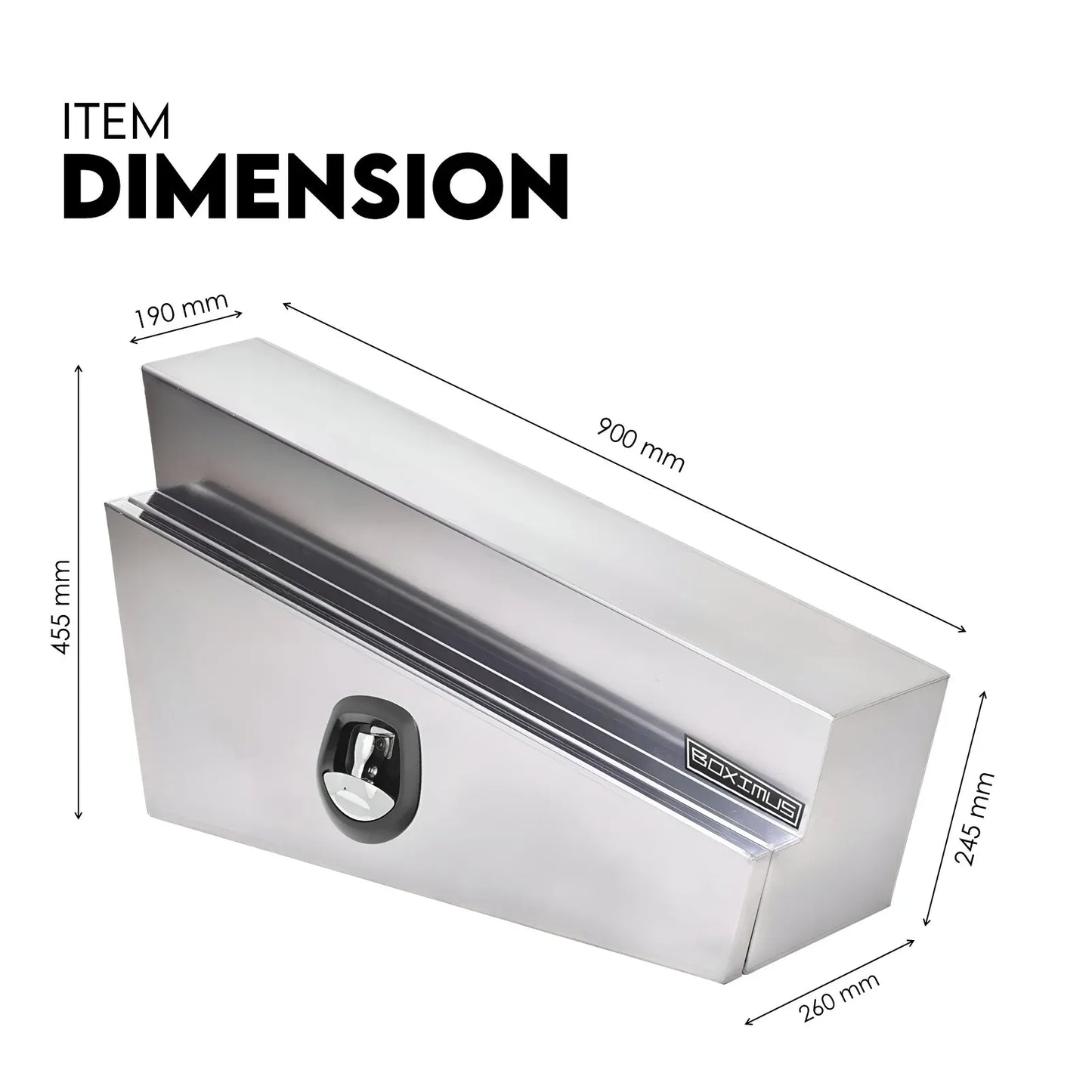 Aluminium Under Tray Tool Box Pair Set Underbody 900mm