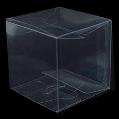 100 Piece Pack PVC Clear See-Through Plastic 15cm Square Cube Box - Large Bomboniere Product Exhibition Gift