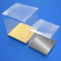 100 Piece Pack PVC Clear See-Through Plastic 15cm Square Cube Box - Large Bomboniere Product Exhibition Gift
