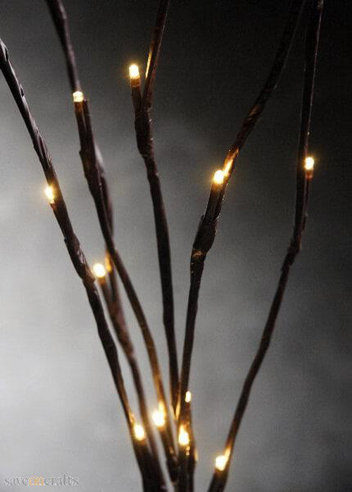 5 Sets LED Light Bunch Stem - Warm White Battery Fairy Lights, 50cm High, 20 Bulbs/Petals