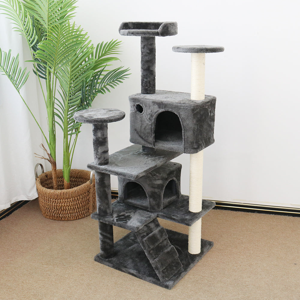 Cat Scratching Tree CATIO Chipboard Flannel - Abstract Deluxe 50x50x127cm