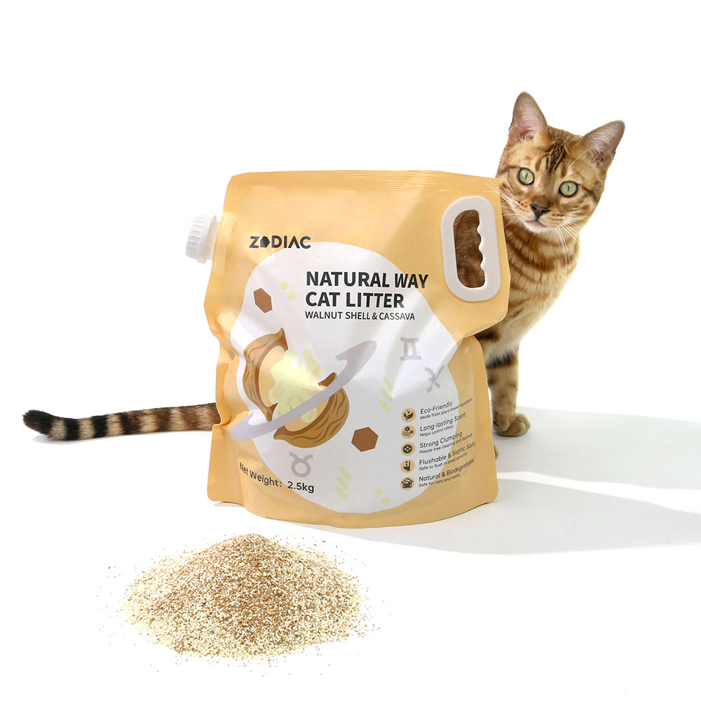 Cat Litter Walnut Shell & Cassava ZODIAC Natural Way 2.5Kgx4