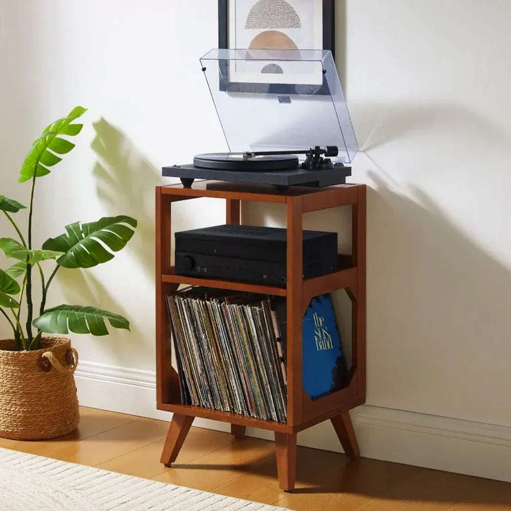 Crosley Voyager Bluetooth Portable Turntable + Crosley Asheville Stand Bundle - Floral