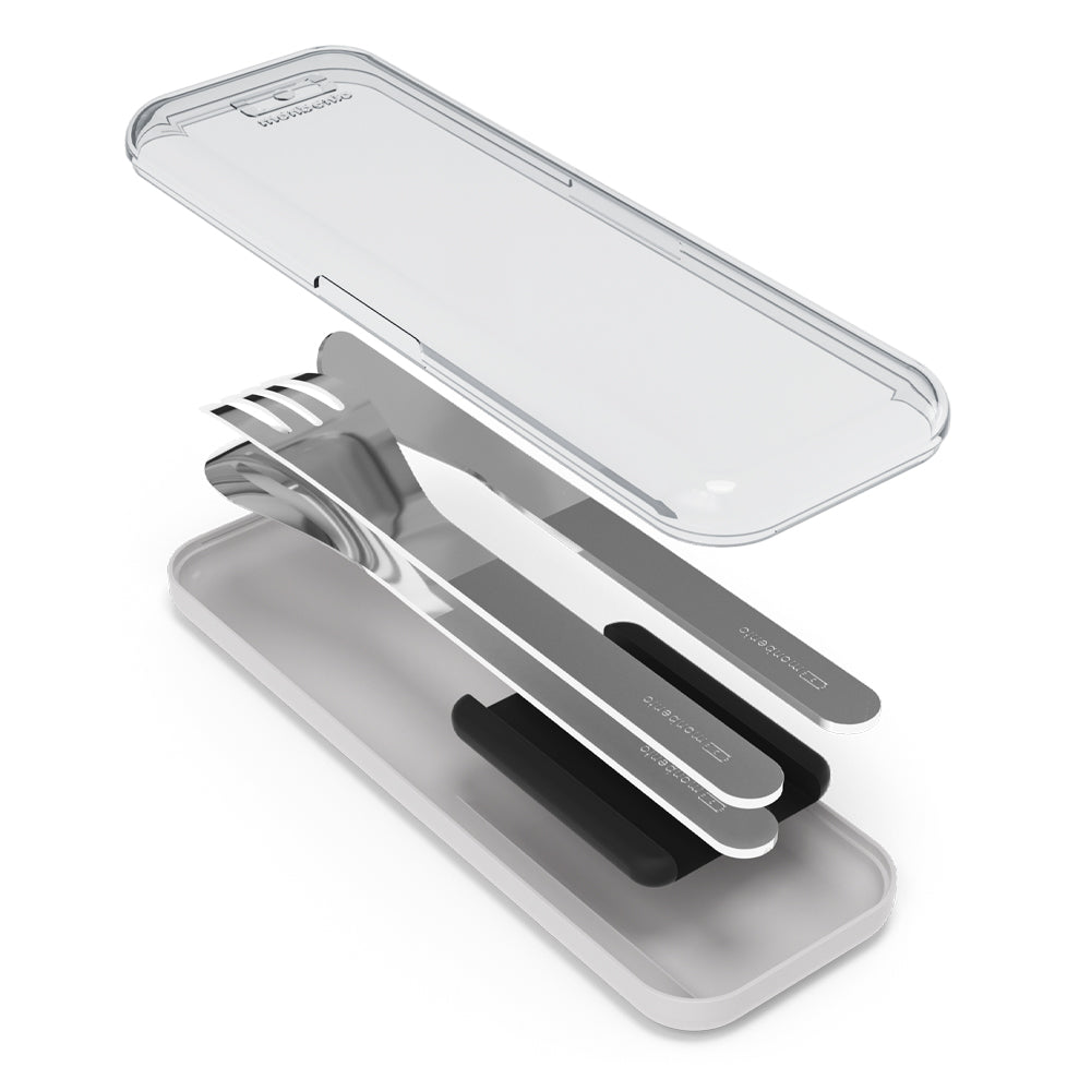 Monbento Mb Slim Box Stainless Steel Cutlery Set - Trio Knife - Black