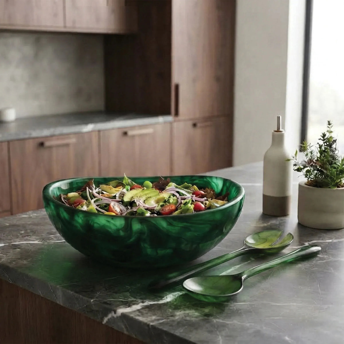 Urban Attitude LILA Large Paired Servers Length 30cm, Width 7.5cm (Spoon) - Sage Mist