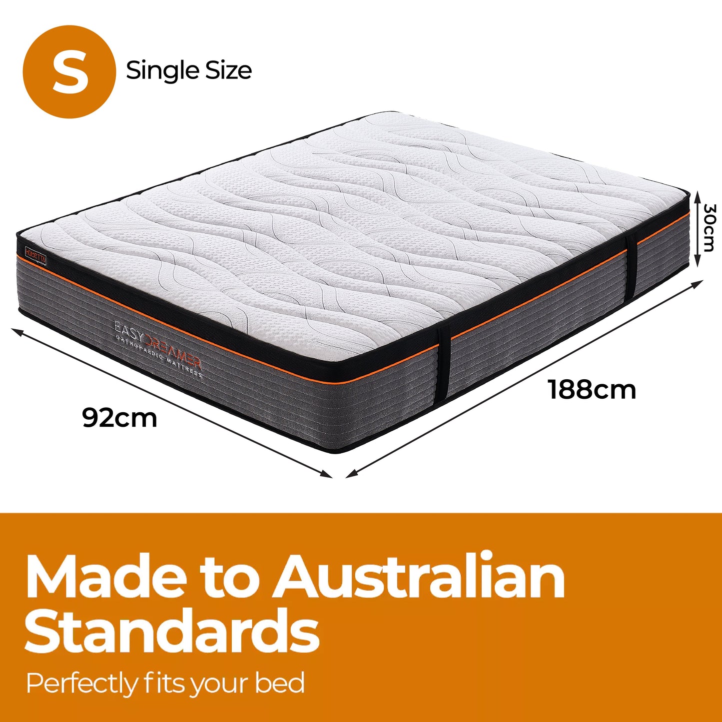 EasyDreamer Orthopaedic Euro Top Pocket Spring Single Mattress