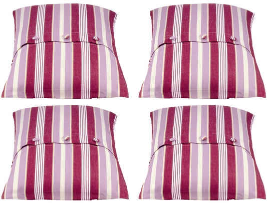 Pack of 4 Coste Fuchsia 50x50cm Striped Cushion Cover