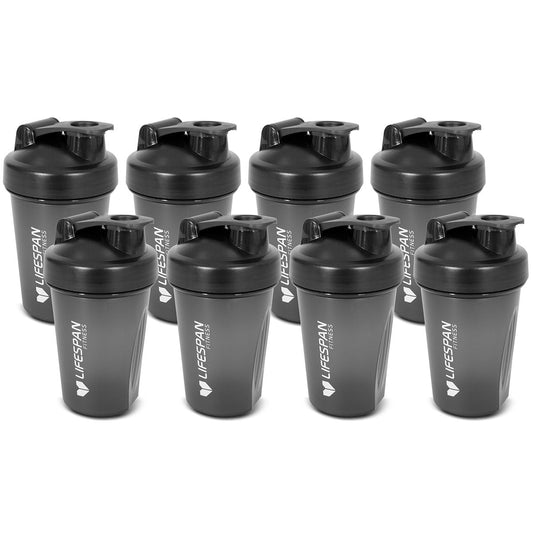 Lifespan Fitness Shaker Bottle 500ml in Black (Pack of 8)