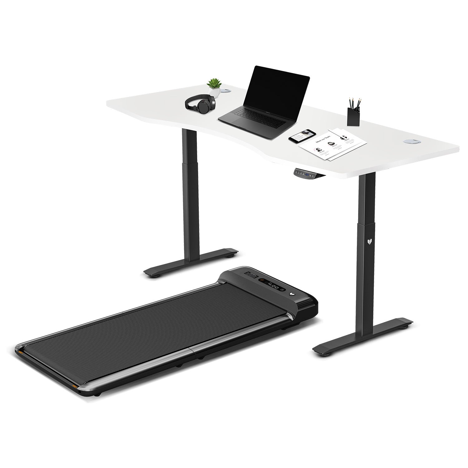 Lifespan Fitness Walkingpad M2 Treadmill with Dual Motor Automatic Standing Desk 180cm in White/Black