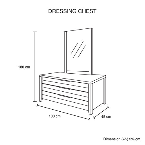 Bedroom Suite 5PC Double Size Oak Colour MDF Structure with Bed, Bedside Table, Tallboy & Dresser