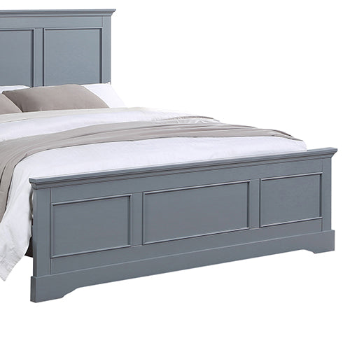 Queen Bed Frame in Solid Wood with Slats Support in Grey colour