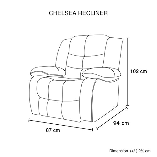 Chelsea 1R Seater Finest Leatherette Recliner Feature Console LED Light Ultra Cushioned