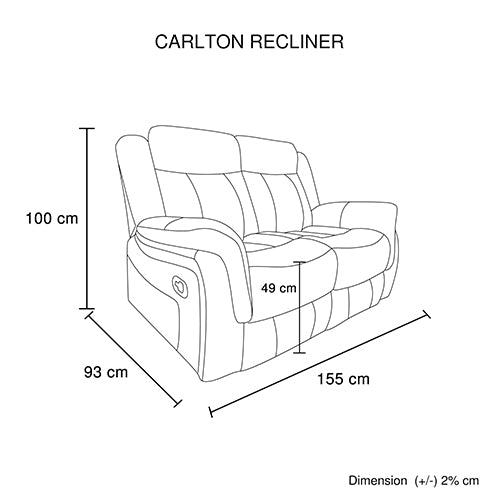 Recliner Sofa 3-2-1 Seater Finest Grey Fabric with Sturdy Construction Metal Mechanism