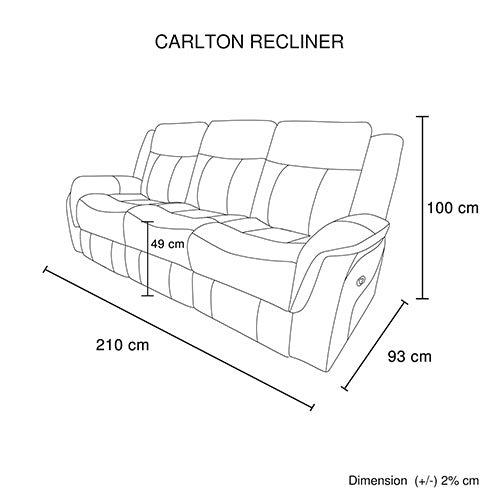 Recliner Sofa 3-2-1 Seater Finest Grey Fabric with Sturdy Construction Metal Mechanism