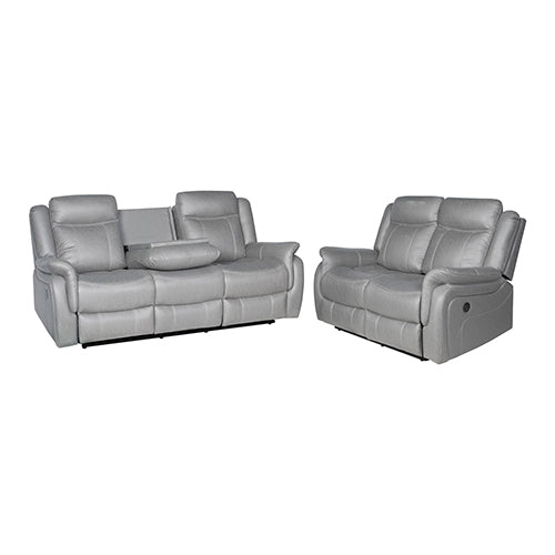 Recliner Sofa 3-2 Seater Finest Grey Fabric with Sturdy Construction Metal Mechanism