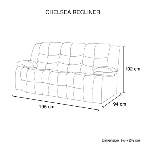 Recliner Sofa 3-2-1 Seater Finest Black Leatherette with Feature Console LED Light Ultra Cushioned