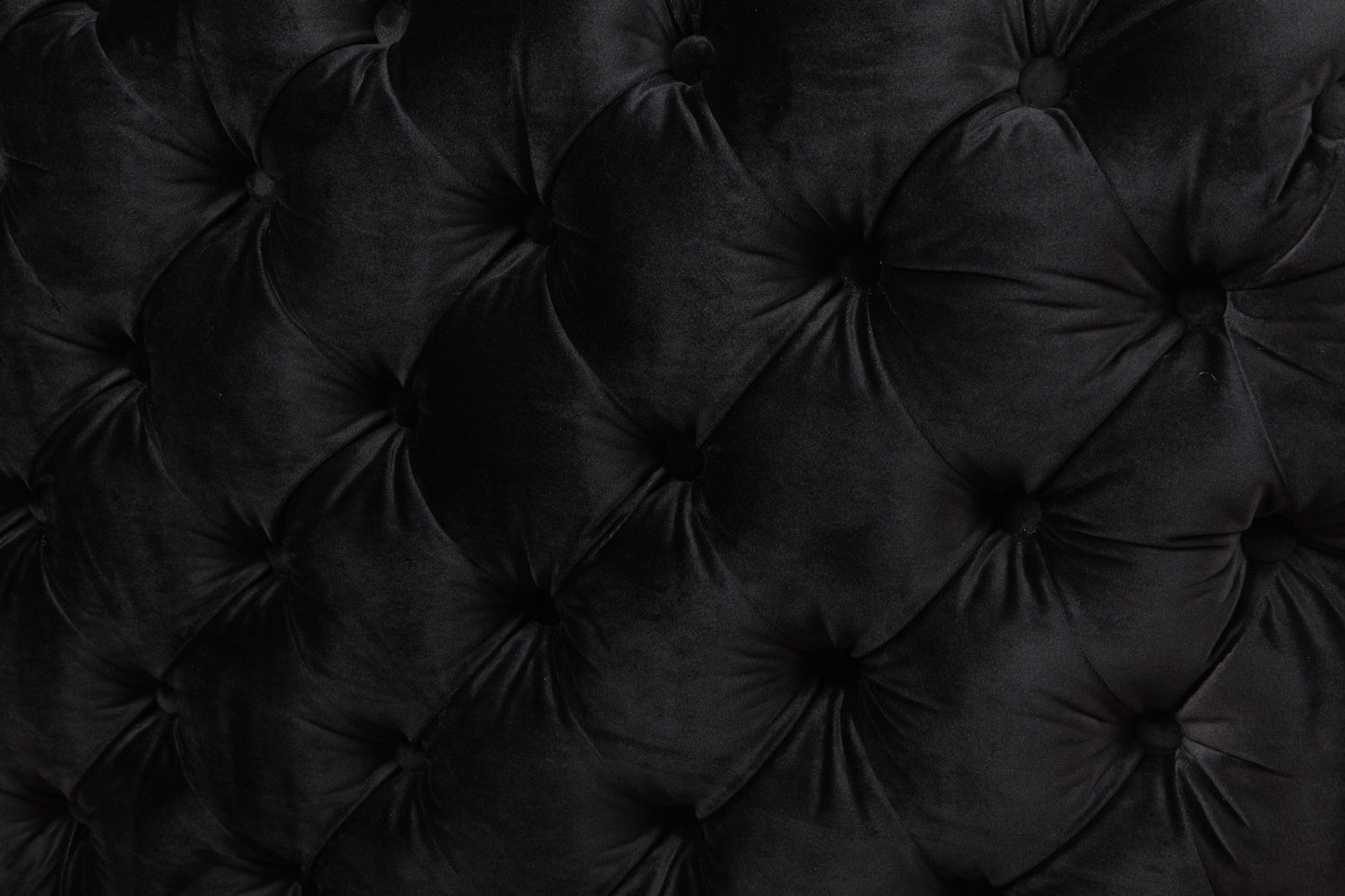 Single Seater Black Sofa Classic Armchair Button Tufted in Velvet Fabric with Metal Legs