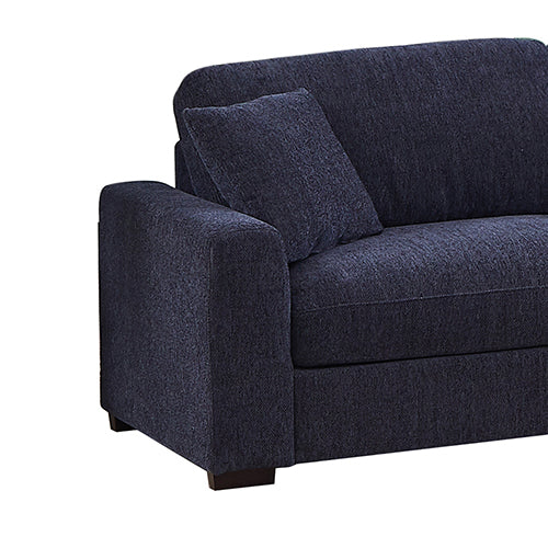 Orion Corner Sofa Premium Fabric Upholstery Padded Seat Wooden Frame with Rubber Wooden Legs and Ottoman