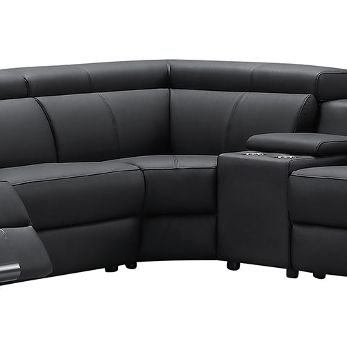 Washington Leather Corner Sofa 6 Seater with 2 Recliners and Reversible Console