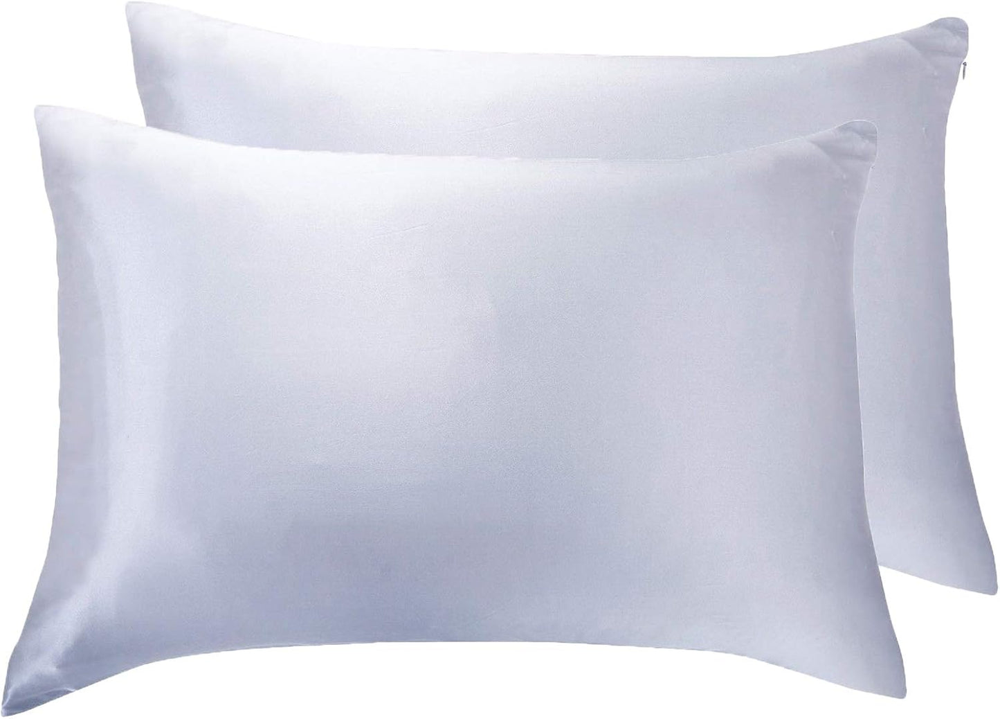 Luxury Pillowcase 2 Pack - 100% Pure Mulberry Silk on Both Sides - Silver