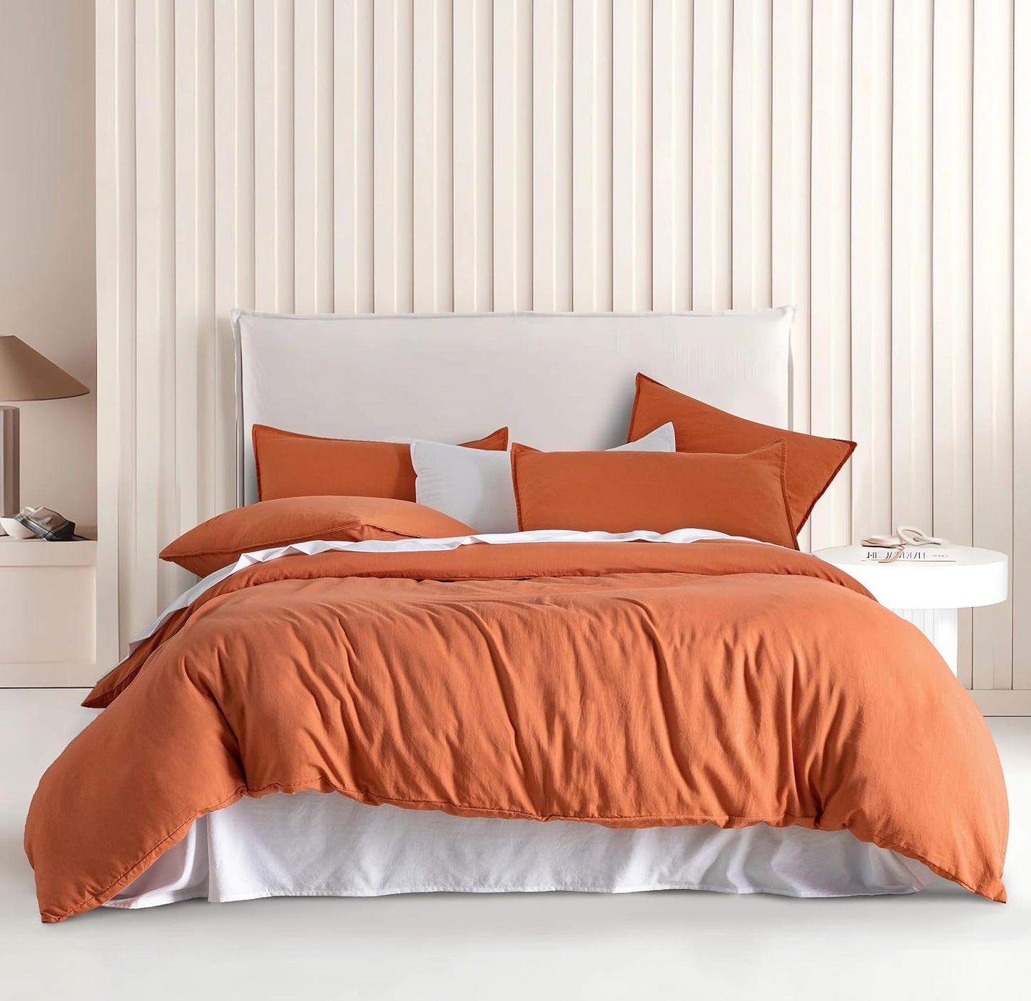 Vintage Washed Microfibre Quilt Cover Set (2Pcs) - Terracotta - Single Size