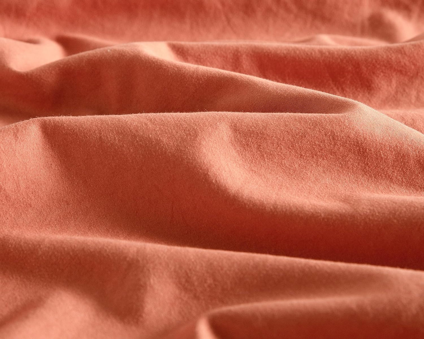 Vintage Washed Microfiber Quilt Cover Set 2PCS - Terracotta - Single