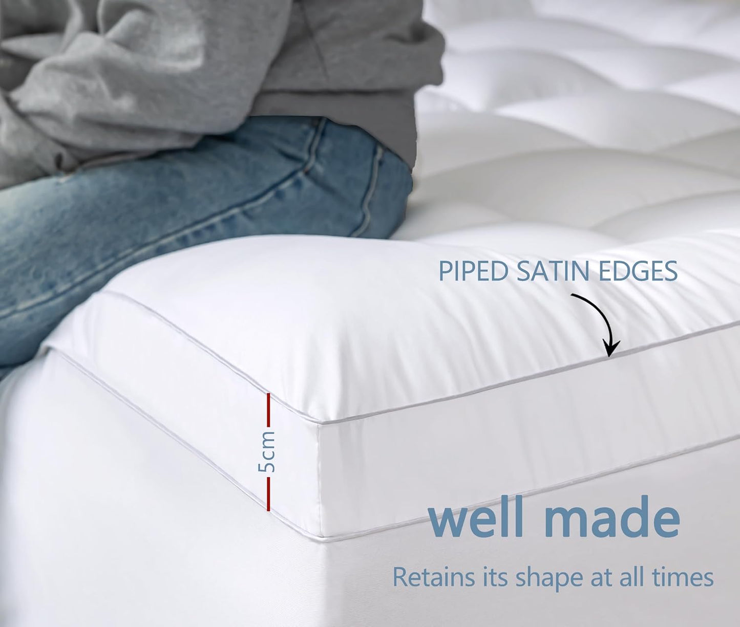 Luxury Extra Thick 1000GSM Mattress Topper - Single